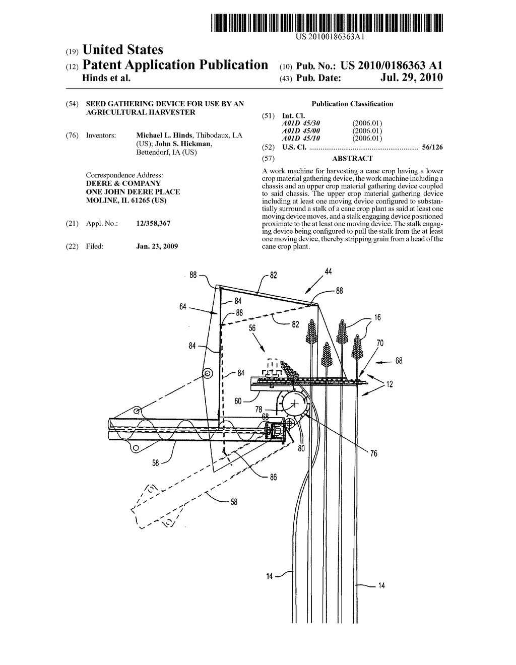 Seed Gathering Device For Use By An Agricultural Harvester - diagram, schematic, and image 01