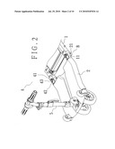 Fixing device for a foldable chassis of an electric walk-substituting vehicle diagram and image