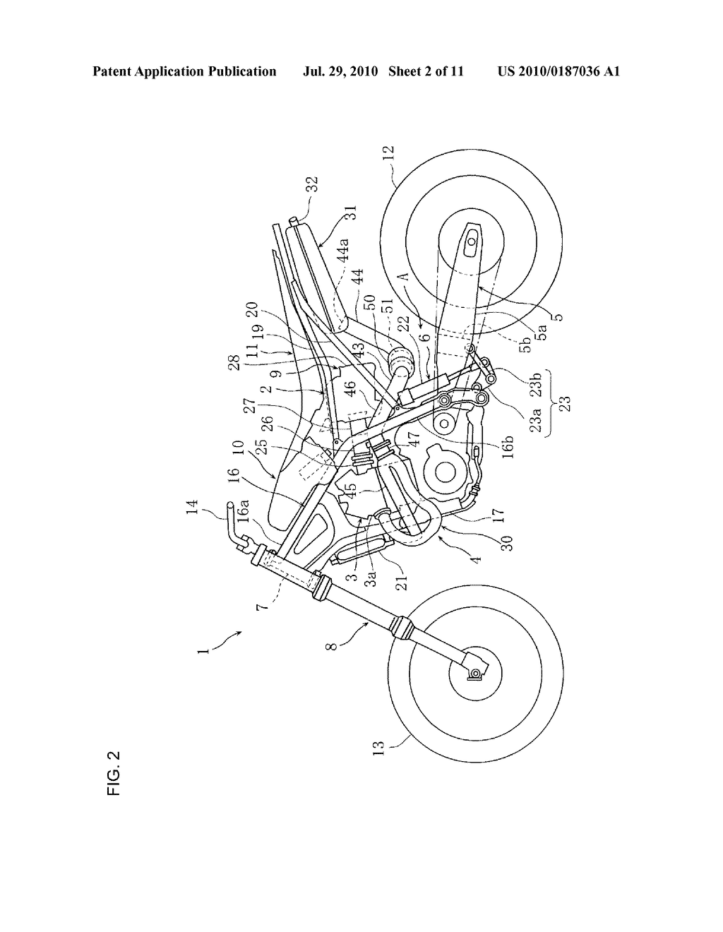 MOTORCYCLE EQUIPPED WITH AN EXHAUST GAS PURIFYING APPARATUS WITH IMPROVED LAYOUT - diagram, schematic, and image 03