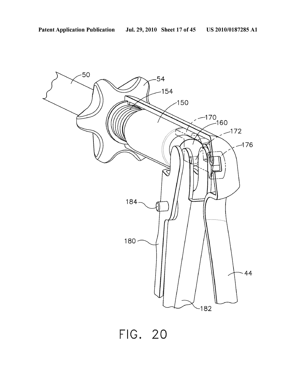 SURGICAL STAPLER FOR APPLYING A LARGE STAPLE THOUGH A SMALL DELIVERY PORT AND A METHOD OF USING THE STAPLER TO SECURE A TISSUE FOLD - diagram, schematic, and image 18