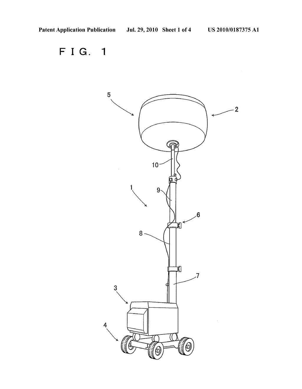 TELESCOPIC SUPPORTING COLUMN AND FLOODLIGHT USING THE SAME - diagram, schematic, and image 02