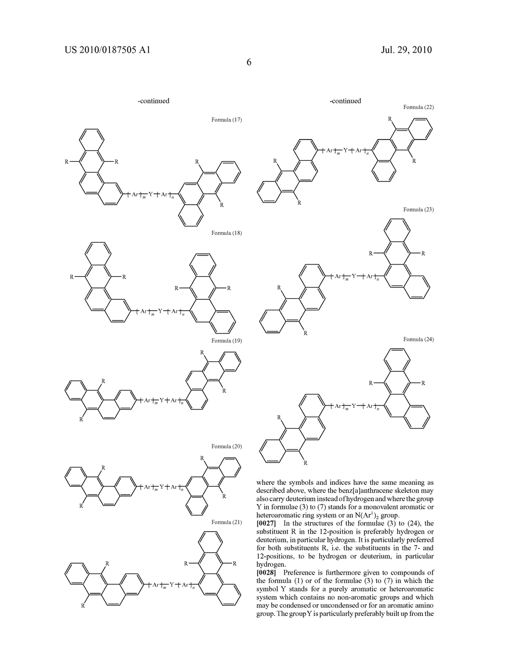 BENZANTHRACENE DERIVATIVES FOR ORGANIC ELECTROLUMINESCENT DEVICES - diagram, schematic, and image 07