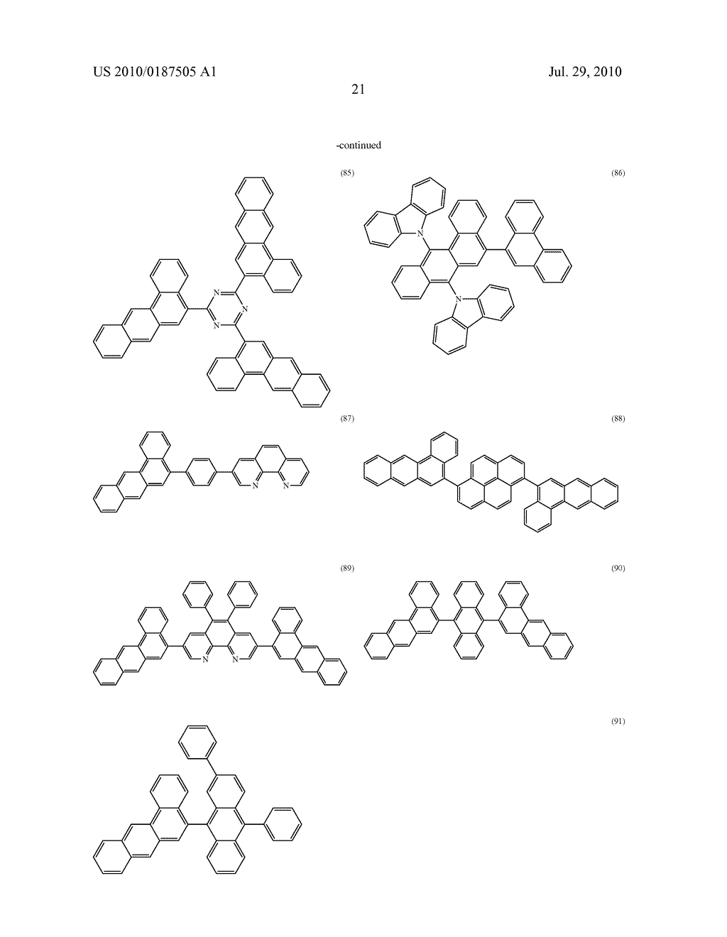 BENZANTHRACENE DERIVATIVES FOR ORGANIC ELECTROLUMINESCENT DEVICES - diagram, schematic, and image 22