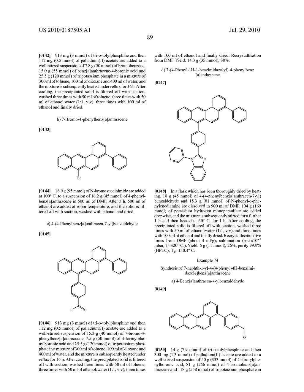 BENZANTHRACENE DERIVATIVES FOR ORGANIC ELECTROLUMINESCENT DEVICES - diagram, schematic, and image 90