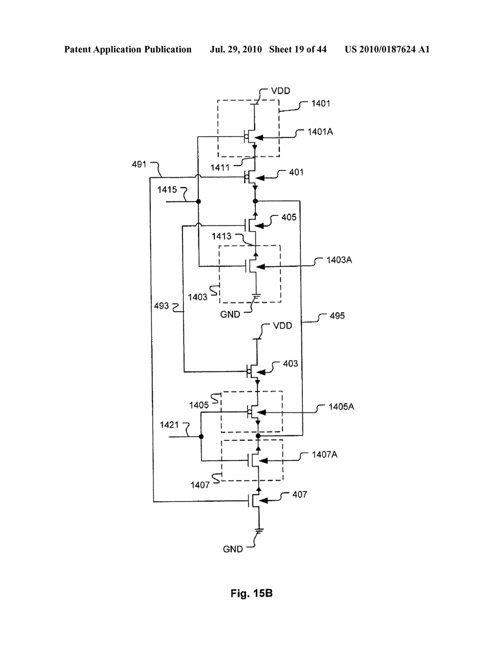 Linear Gate Level Cross-Coupled Transistor Device with Cross-Coupled Transistors Defined on Three Gate Electrode Tracks with Crossing Gate Electrode Connections - diagram, schematic, and image 20