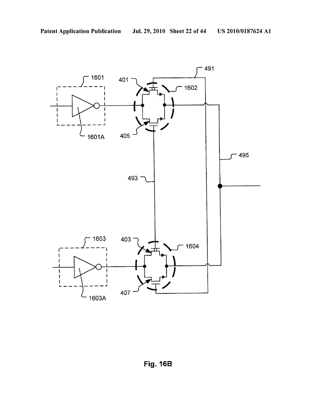 Linear Gate Level Cross-Coupled Transistor Device with Cross-Coupled Transistors Defined on Three Gate Electrode Tracks with Crossing Gate Electrode Connections - diagram, schematic, and image 23