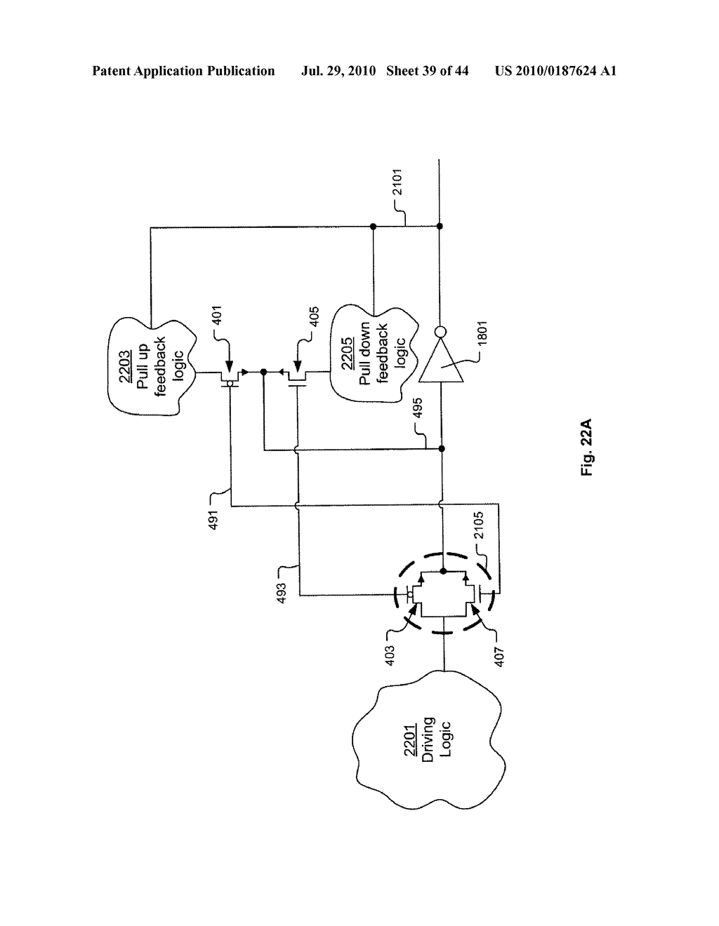 Linear Gate Level Cross-Coupled Transistor Device with Cross-Coupled Transistors Defined on Three Gate Electrode Tracks with Crossing Gate Electrode Connections - diagram, schematic, and image 40