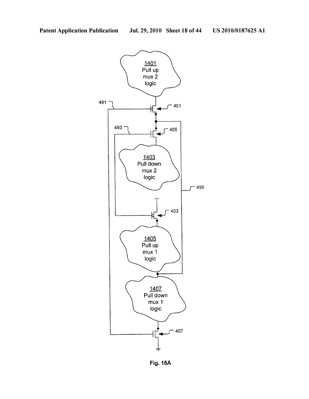 Linear Gate Level Cross-Coupled Transistor Device with Cross-Coupled Transistors Defined on Four Gate Electrode Tracks with Crossing Gate Electrode Connections - diagram, schematic, and image 19