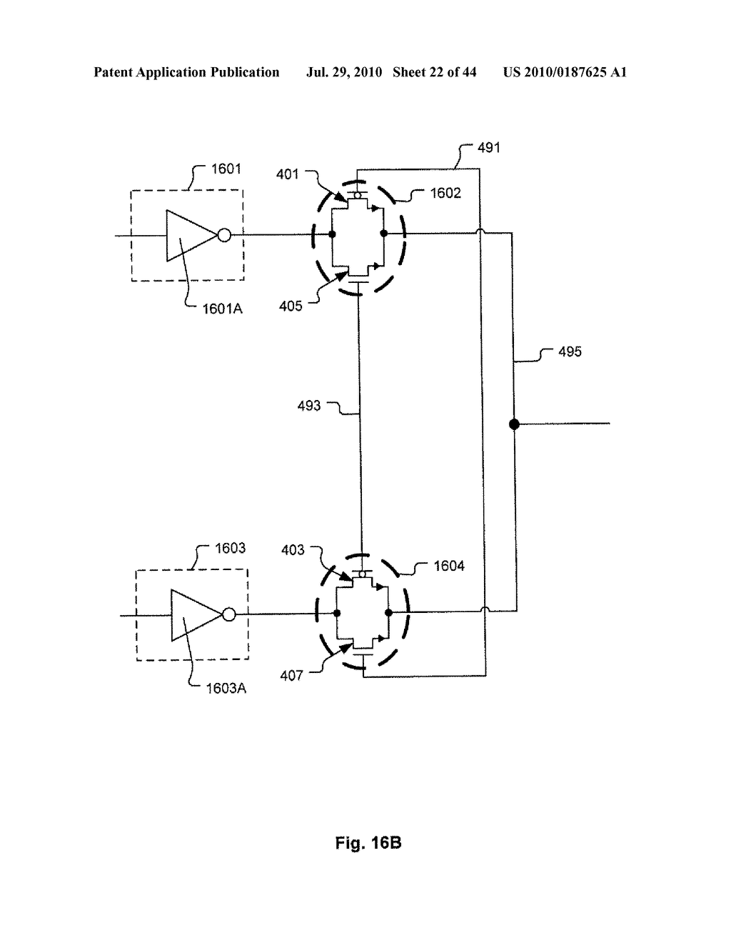Linear Gate Level Cross-Coupled Transistor Device with Cross-Coupled Transistors Defined on Four Gate Electrode Tracks with Crossing Gate Electrode Connections - diagram, schematic, and image 23