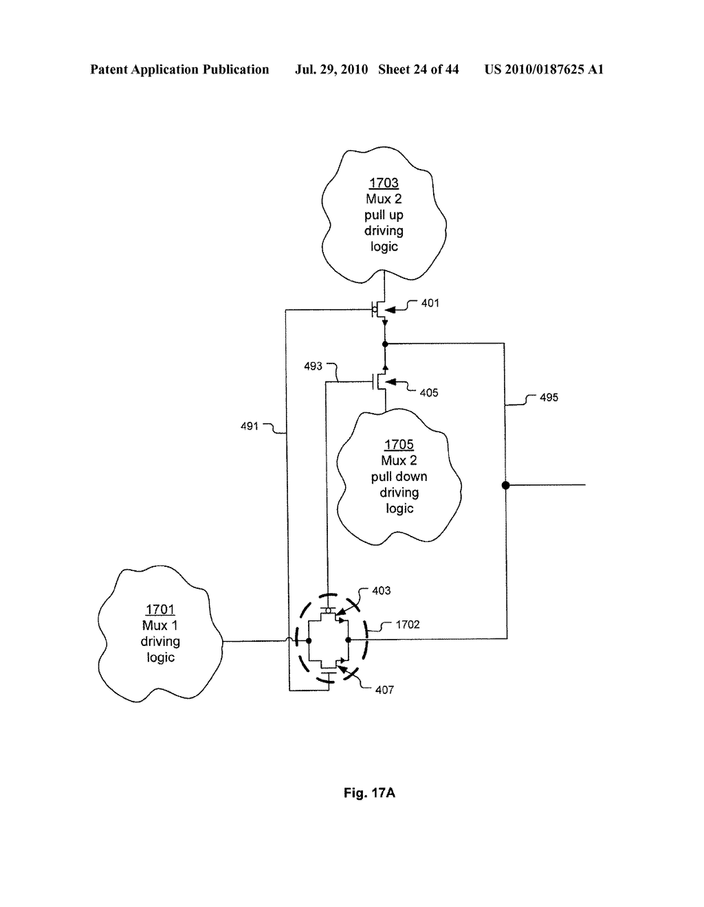 Linear Gate Level Cross-Coupled Transistor Device with Cross-Coupled Transistors Defined on Four Gate Electrode Tracks with Crossing Gate Electrode Connections - diagram, schematic, and image 25