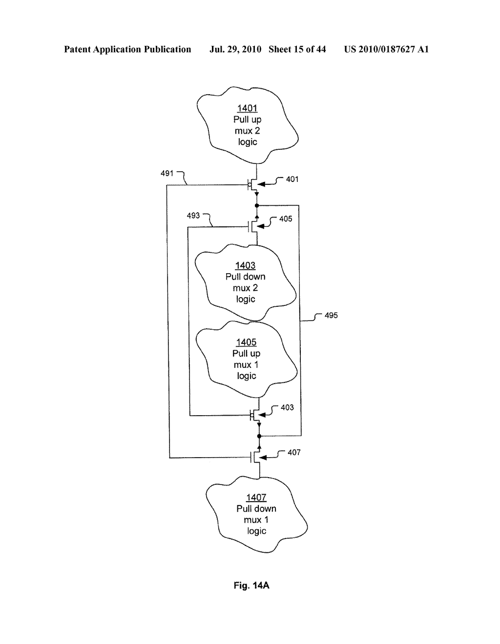 Channelized Gate Level Cross-Coupled Transistor Device with Overlapping PMOS Transistors and Overlapping NMOS Transistors Relative to Direction of Gate Electrodes - diagram, schematic, and image 16