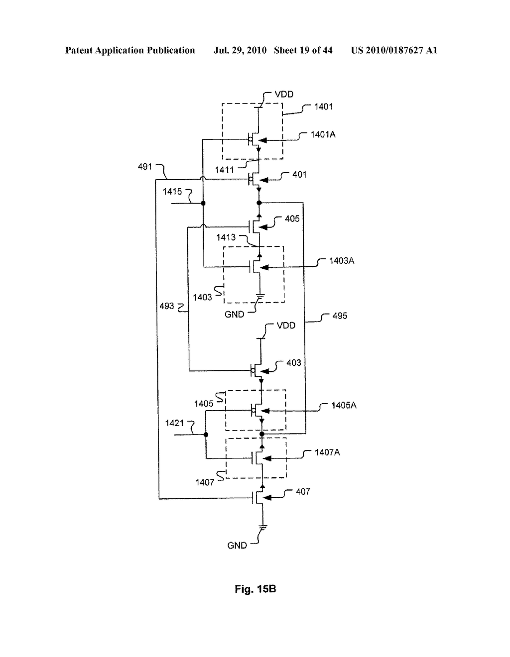 Channelized Gate Level Cross-Coupled Transistor Device with Overlapping PMOS Transistors and Overlapping NMOS Transistors Relative to Direction of Gate Electrodes - diagram, schematic, and image 20