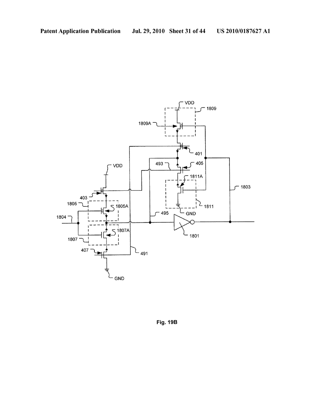 Channelized Gate Level Cross-Coupled Transistor Device with Overlapping PMOS Transistors and Overlapping NMOS Transistors Relative to Direction of Gate Electrodes - diagram, schematic, and image 32