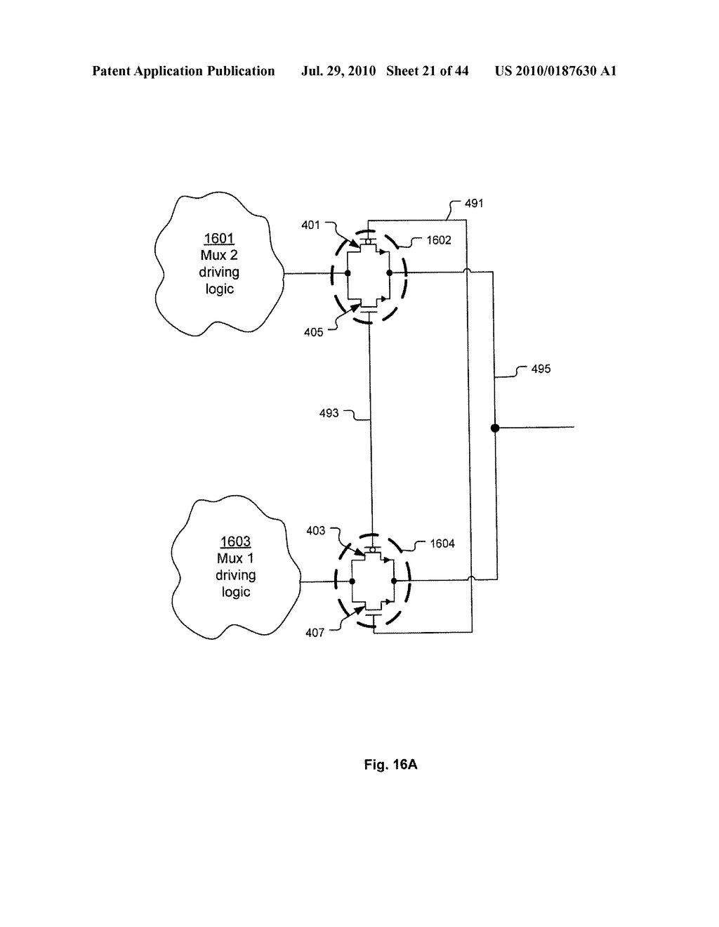 Channelized Gate Level Cross-Coupled Transistor Device with Connection Between Cross-Coupled Transistor Gate Electrodes Made Utilizing Interconnect Level Other than Gate Electrode Level - diagram, schematic, and image 22