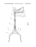 Pick up device with locking mechanism and leverage action trigger diagram and image