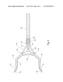 Pick up device with locking mechanism and leverage action trigger diagram and image