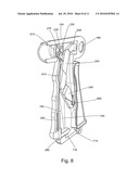 Pick up device with locking mechanism and leverage action trigger diagram and image