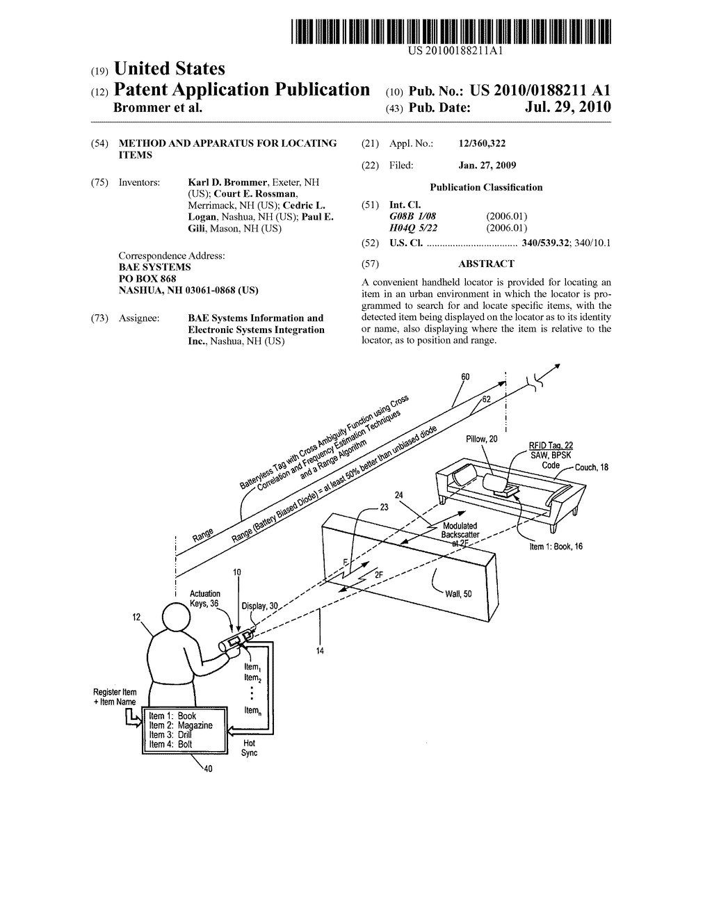 METHOD AND APPARATUS FOR LOCATING ITEMS - diagram, schematic, and image 01