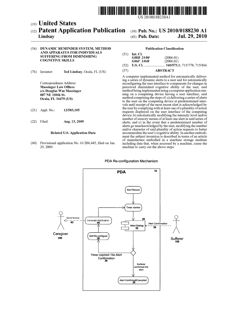 Dynamic reminder system, method and apparatus for individuals suffering from diminishing cognitive skills - diagram, schematic, and image 01