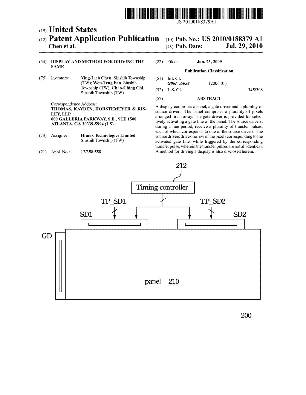 Display and Method for Driving the Same - diagram, schematic, and image 01