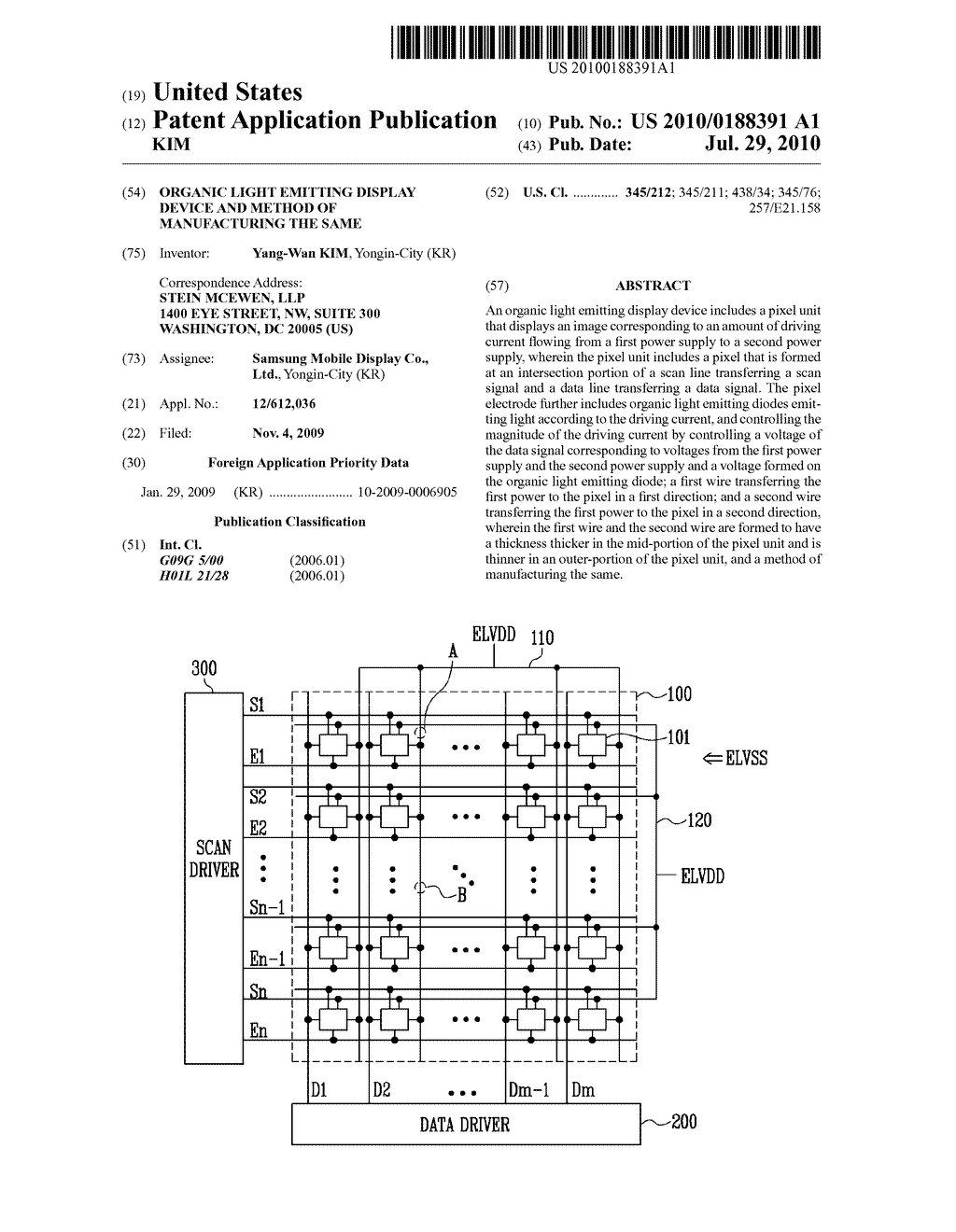 ORGANIC LIGHT EMITTING DISPLAY DEVICE AND METHOD OF MANUFACTURING THE SAME - diagram, schematic, and image 01