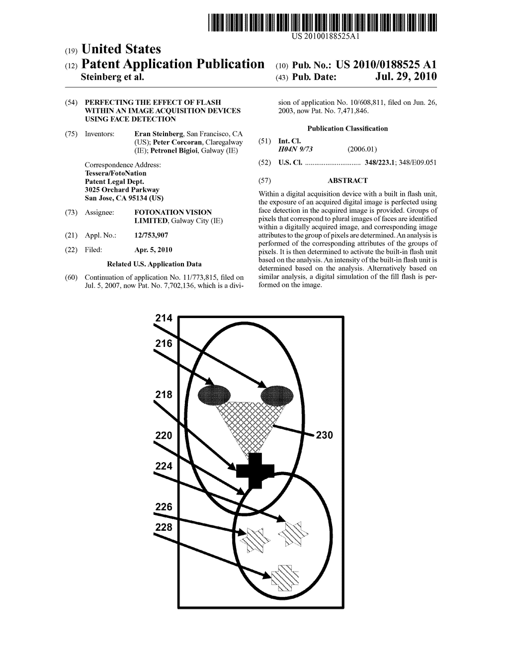 Perfecting the Effect of Flash within an Image Acquisition Devices Using Face Detection - diagram, schematic, and image 01