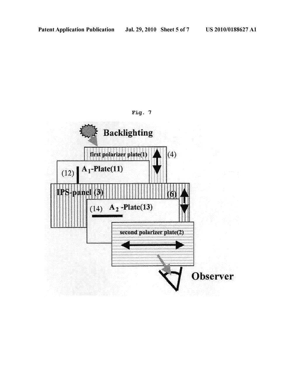 IN-PLANE SWITCHING LIQUID CRYSTAL DISPLAY INCLUDING VIEWING ANGLE COMPENSATION FILM USING +A-PLATE - diagram, schematic, and image 06