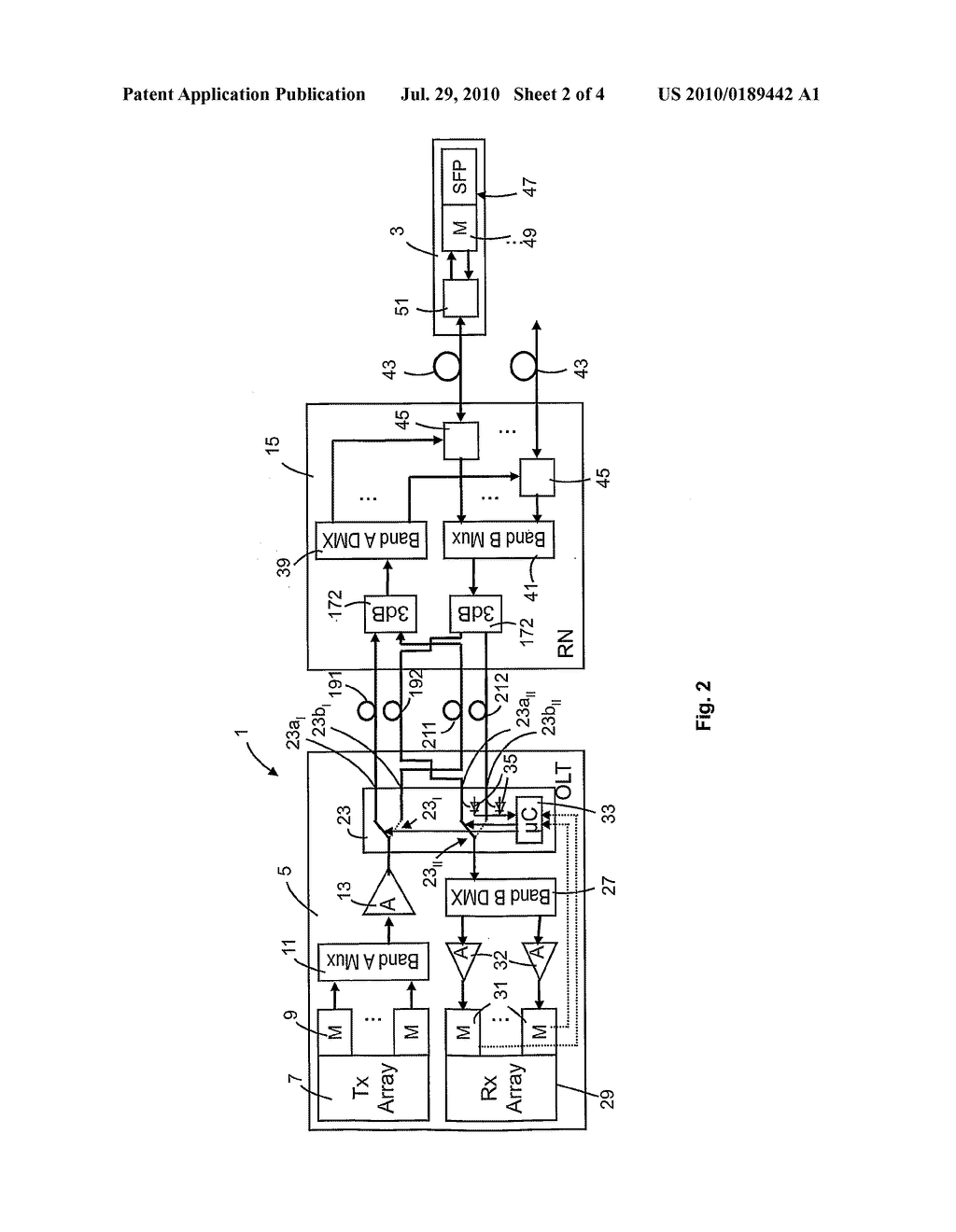 METHOD FOR THE PROTECTION OF A PASSIVE OPTICAL TRANSMISSION NETWORK AS WELL AS A PASSIVE OPTICAL TRANSMISSION NETWORK WITH A CORRESPONDING PROTECTION MECHANISM - diagram, schematic, and image 03