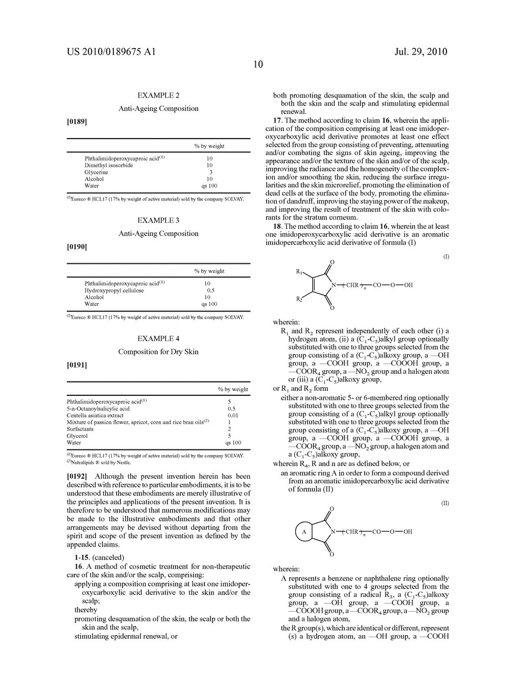 COSMETIC USE OF AN IMIDOPERCARBOXYLIC ACID DERIVATIVE AS DESQUAMATING AGENT - diagram, schematic, and image 11