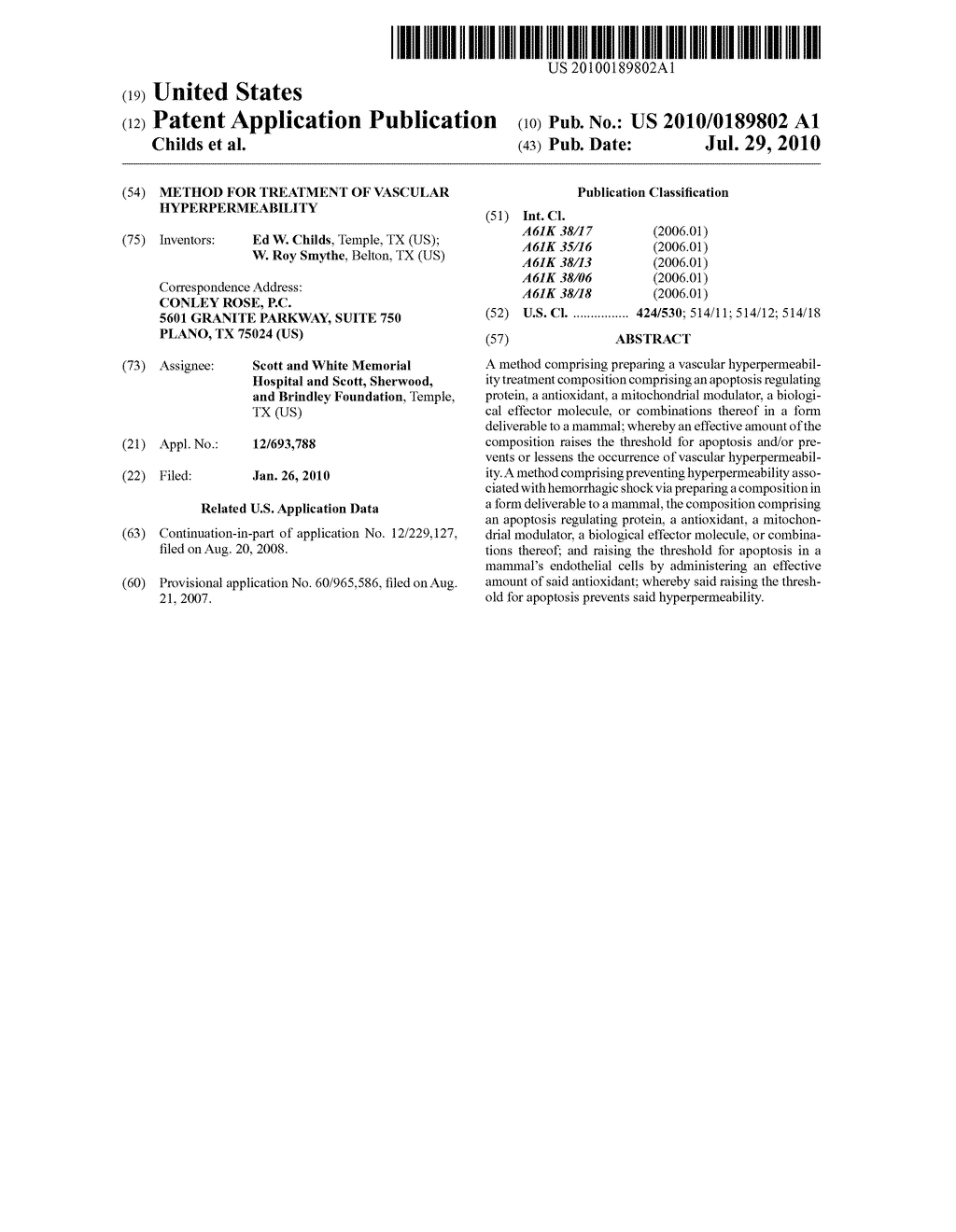 Method for treatment of vascular hyperpermeability - diagram, schematic, and image 01