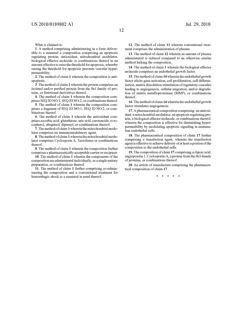 Method for treatment of vascular hyperpermeability - diagram, schematic, and image 22