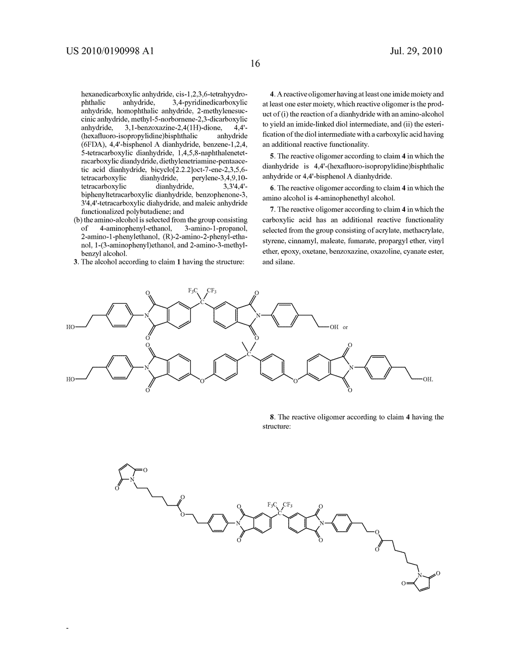 Alcohols Containing Imide Moieties and Reactive Oligomers Prepared Therefrom - diagram, schematic, and image 17