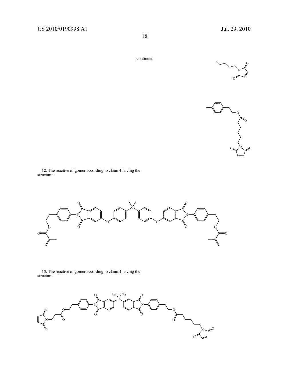 Alcohols Containing Imide Moieties and Reactive Oligomers Prepared Therefrom - diagram, schematic, and image 19