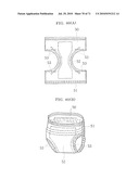 DISPOSABLE DIAPER WITH SPACED ELASTIC LEG OPENINGS FOR IMPROVED APPEARANCE diagram and image