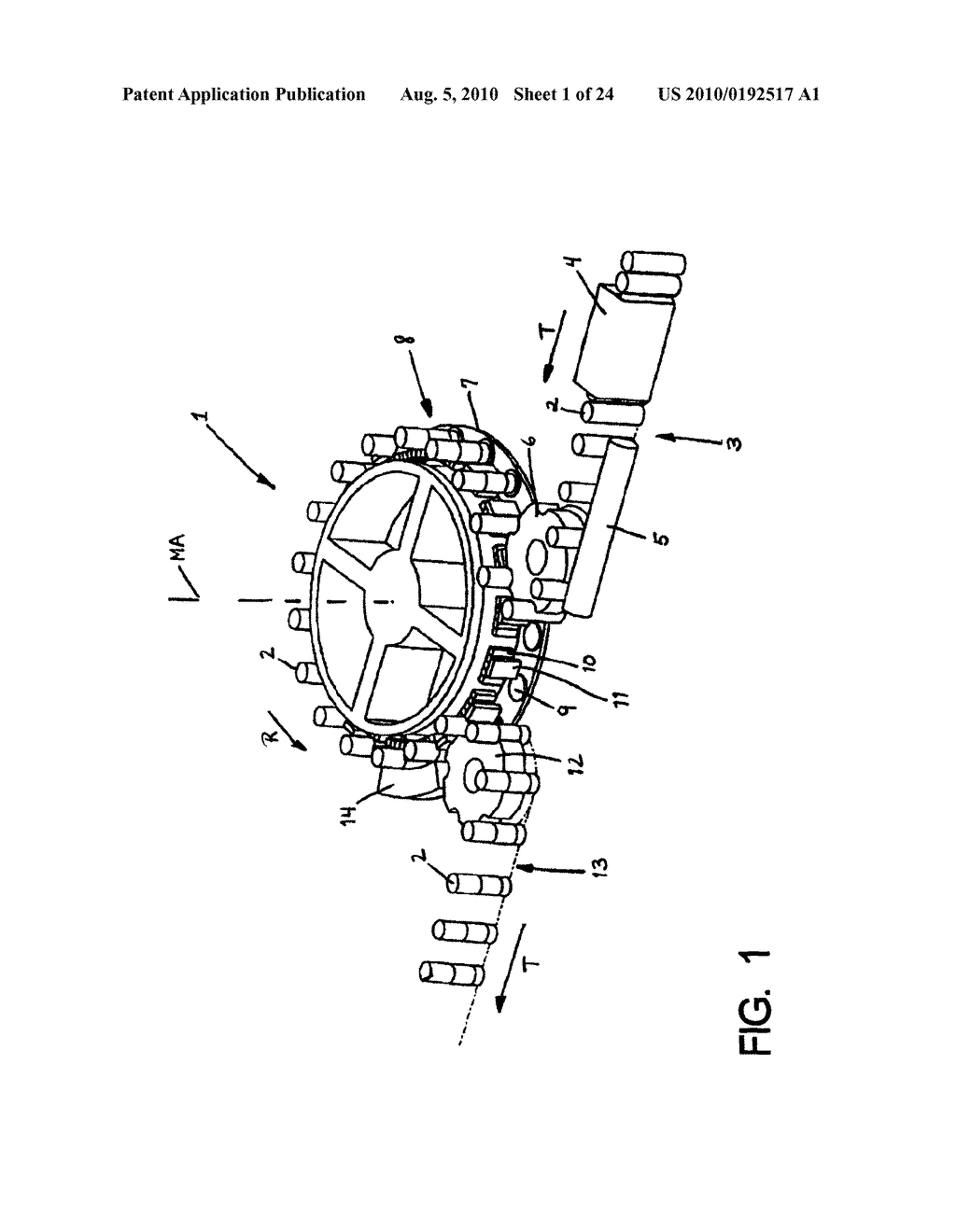 DEVICE AND METHOD FOR ADDING INFORMATION ON THE OUTER SURFACE OF ARTICLES, SUCH AS CONTAINERS IN A CONTAINER FILLING PLANT - diagram, schematic, and image 02