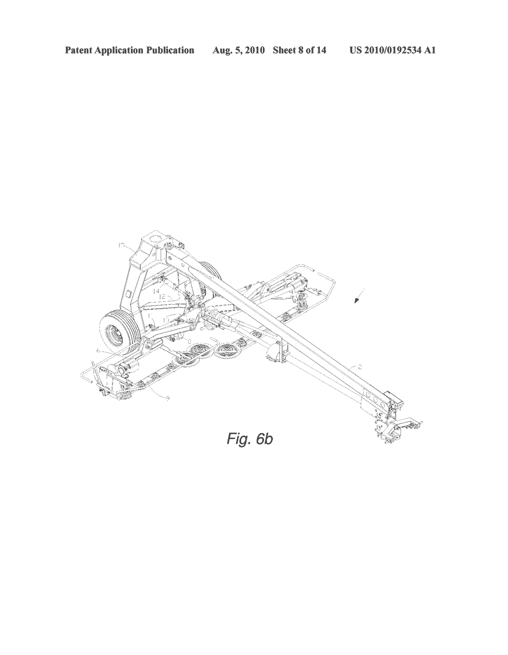 Four-Bar Linkage for Suspending a Header for an Agricultural Implement - diagram, schematic, and image 09