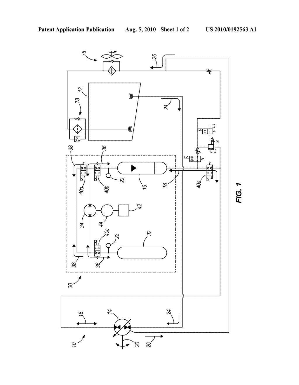 HYDRAULIC ENERGY STORAGE SYSTEM WITH ACCUMULATOR AND METHOD OF VARYING CHARGE OF SAME - diagram, schematic, and image 02