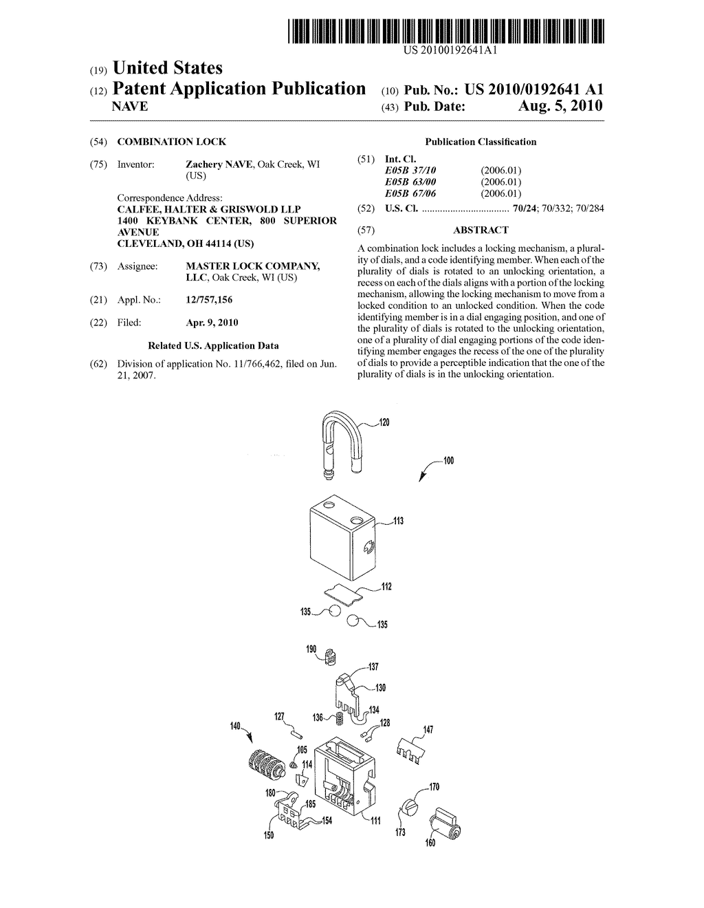 COMBINATION LOCK - diagram, schematic, and image 01