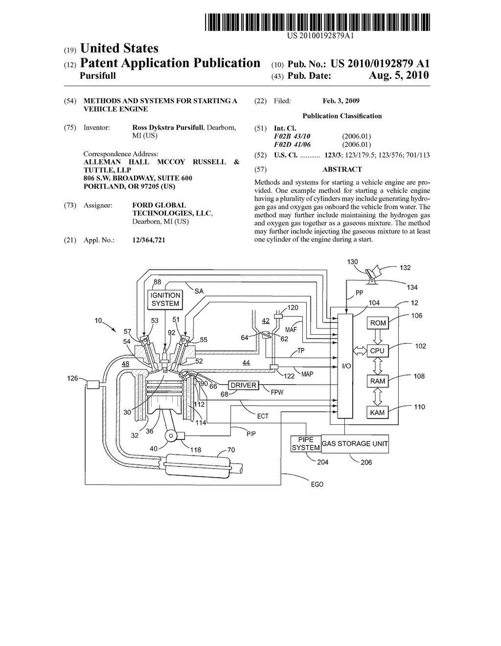 METHODS AND SYSTEMS FOR STARTING A VEHICLE ENGINE - diagram, schematic, and image 01