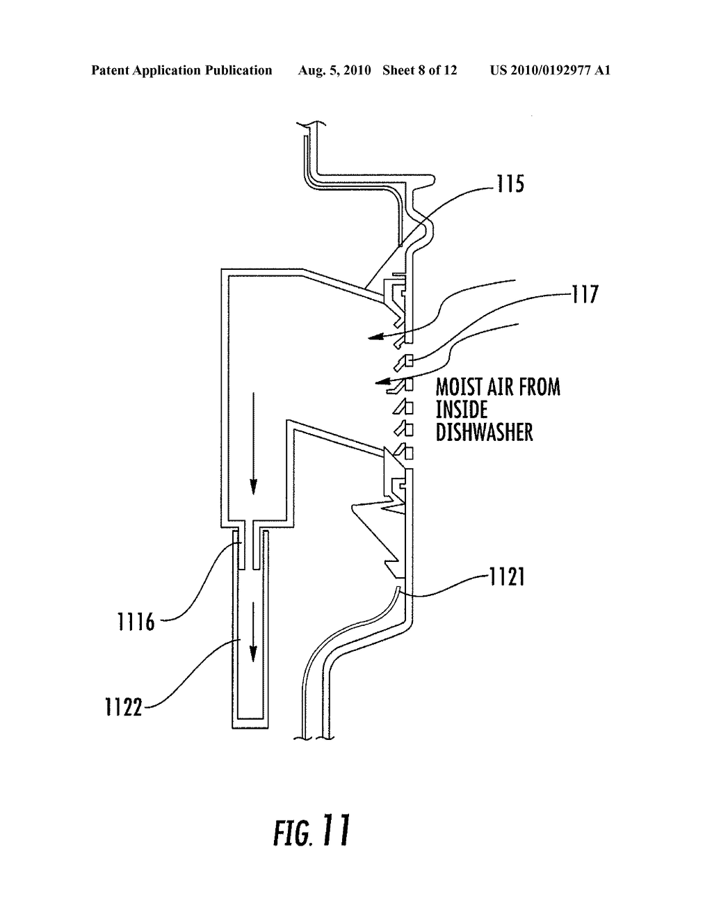 DISHWASHER, A DOOR ASSEMBLY FOR THE DISHWASHER, AND AN ASSOCIATED METHOD FOR DRYING DISHWARE - diagram, schematic, and image 09