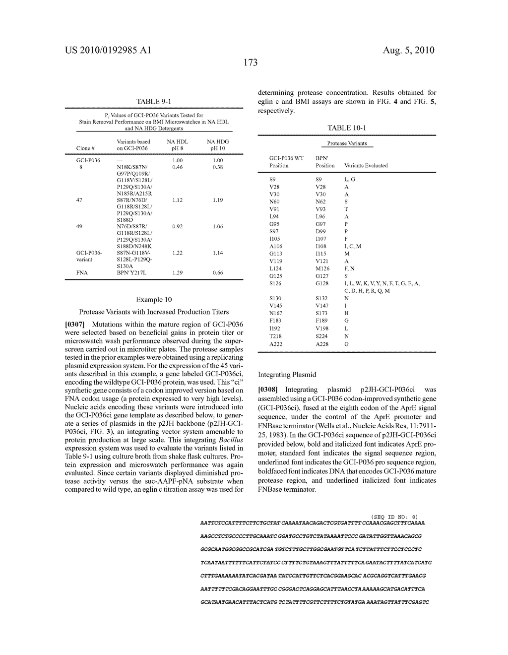 COMPOSITIONS AND METHODS COMPRISING SERINE PROTEASE VARIANTS - diagram, schematic, and image 178