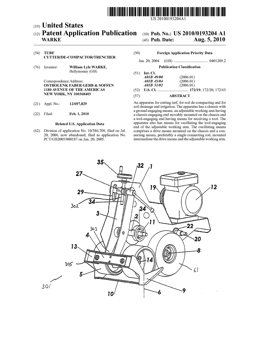 TURF CUTTER/DE-COMPACTOR/TRENCHER - diagram, schematic, and image 01