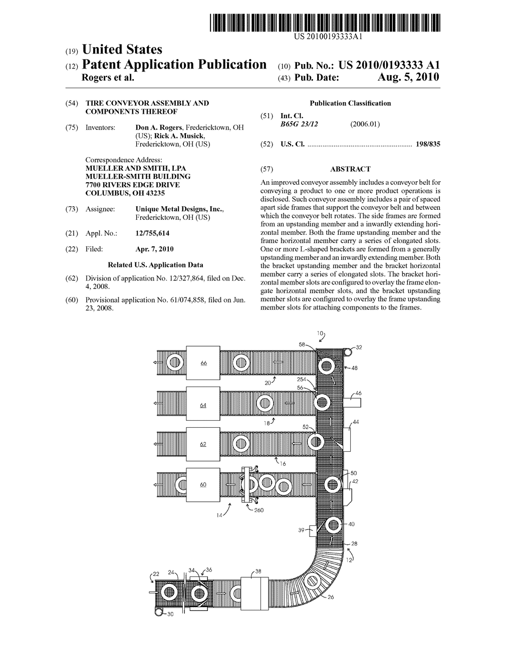 Tire Conveyor Assembly and Components Thereof - diagram, schematic, and image 01