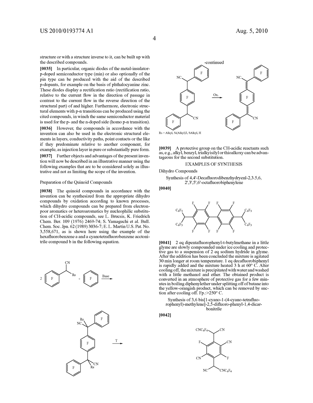 Quinoid Compounds and Their Use in Semiconducting Matrix Materials, Electronic and Optoelectronic Structural Elements - diagram, schematic, and image 05