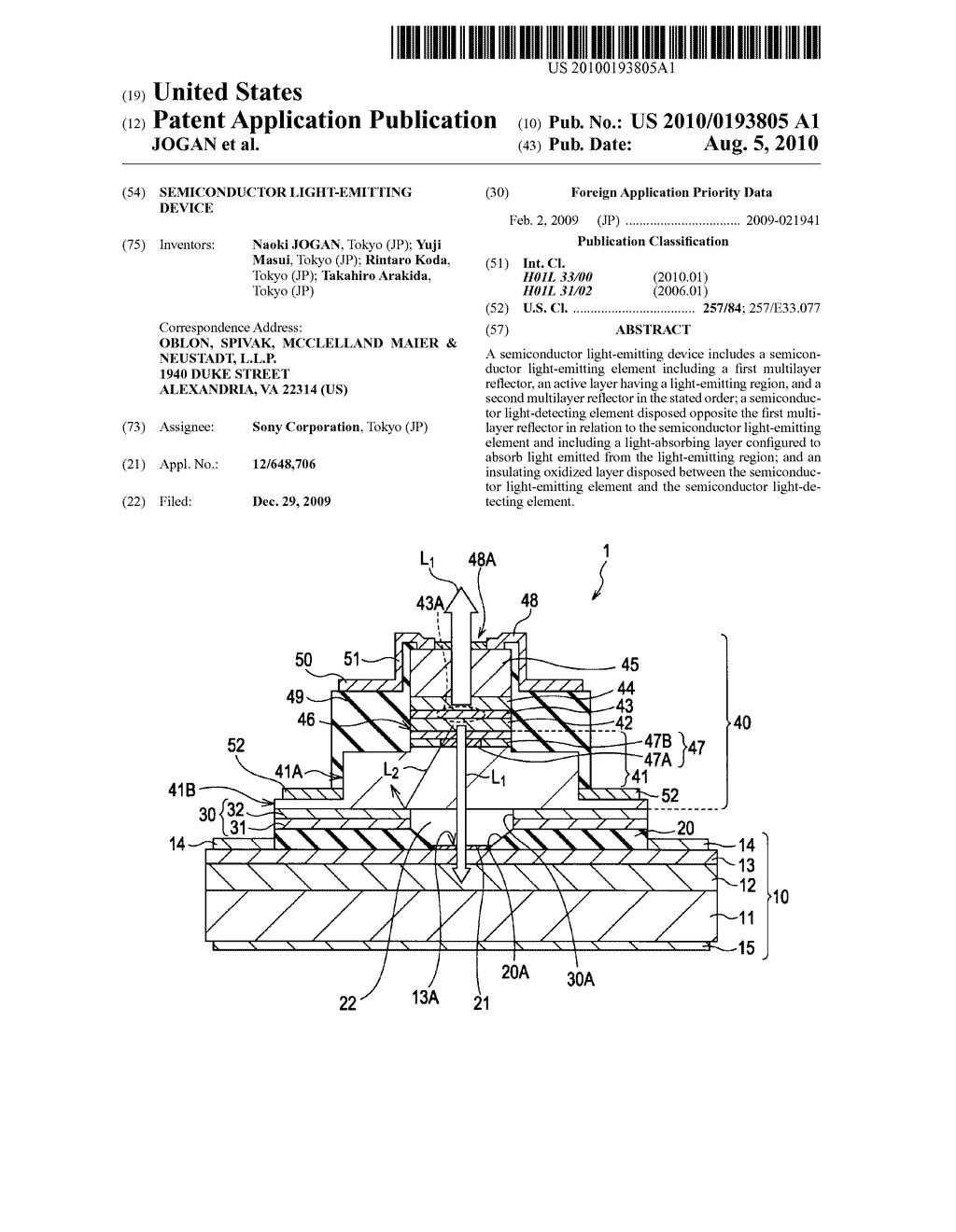 SEMICONDUCTOR LIGHT-EMITTING DEVICE - diagram, schematic, and image 01