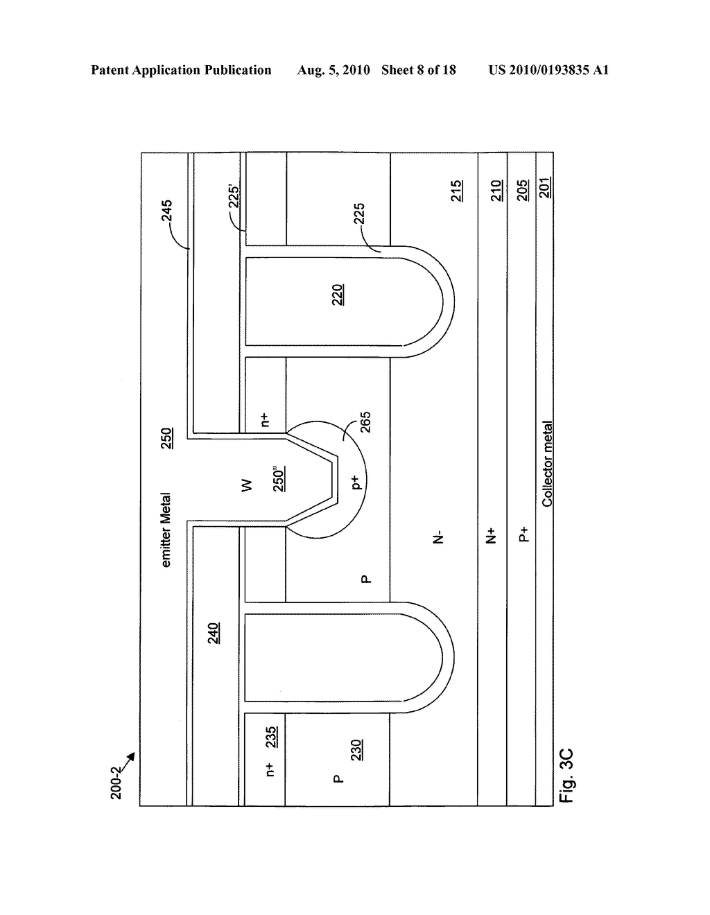 Trench insulated gate bipolar transistor (GBT) with improved emitter-base contacts and metal schemes - diagram, schematic, and image 09