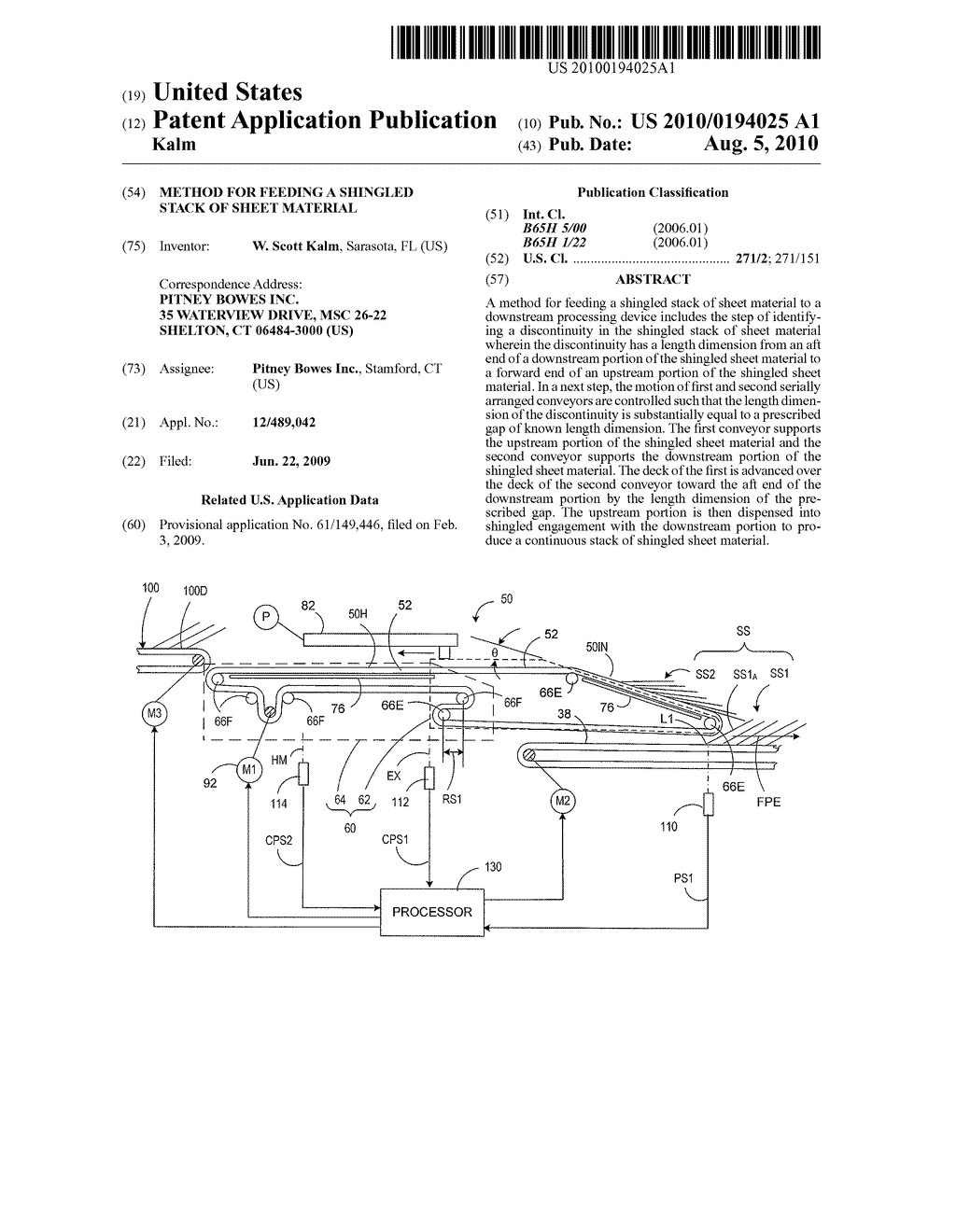 METHOD FOR FEEDING A SHINGLED STACK OF SHEET MATERIAL - diagram, schematic, and image 01