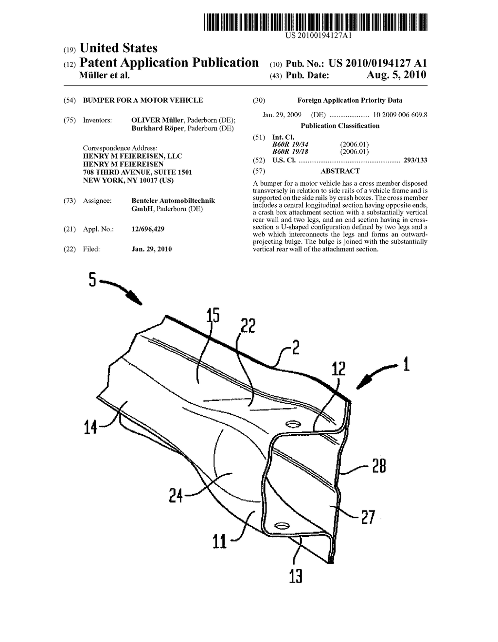 BUMPER FOR A MOTOR VEHICLE - diagram, schematic, and image 01