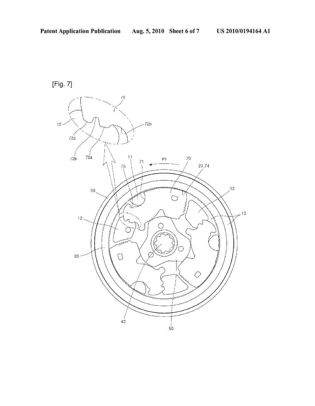 RECLINING DEVICE OF SEAT FOR VEHICLE - diagram, schematic, and image 07