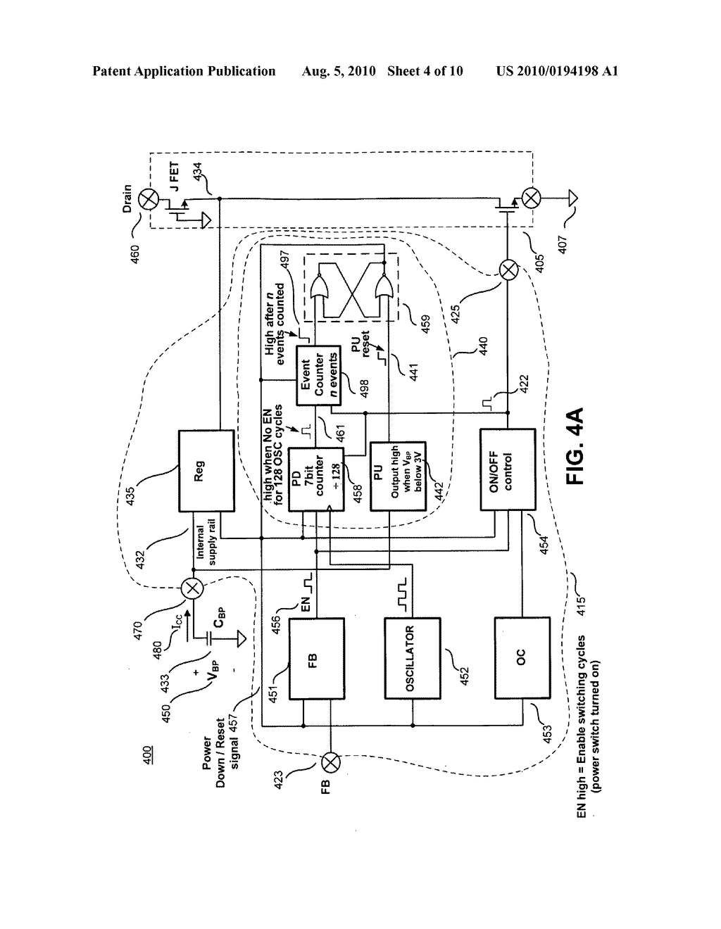 METHOD AND APPARATUS FOR IMPLEMENTING AN UNREGULATED DORMANT MODE WITH AN EVENT COUNTER IN A POWER CONVERTER - diagram, schematic, and image 05